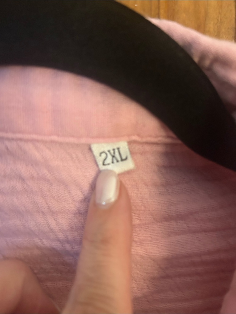 Pink Guaze Texture Button-Up Shirt - Picture 3 of 3